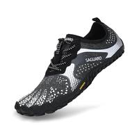 SAGUARO Zapatillas de Minimalista de Barefoot Trail Running Hombre Mujer Blanco 45