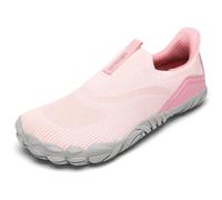 SAGUARO Zapatos Barefoot Mujer Hombre Slip-On de Cinco Dedos - Calzado Minimalista Zapatillas Casual Deportivos Zapatos Descalzos Zero Drop Suela para Caminar y Viajes Rosa, Gr.36