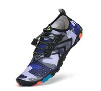 SAGUARO Zapatos de Agua Mujer Hombre Escarpines Piscina Secado Zapatillas para Nadar Ligeros Calzado para Vela, Azul Blanco, 46 EU