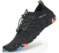 SAGUARO Zapatos de Agua Mujer Hombre Escarpines Piscina Secado Zapatillas para Nadar Ligeros Calzado para Vela, Negro Oscuro, 45 EU