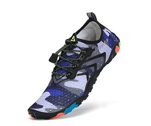 SAGUARO Zapatos de Agua Mujer Hombre Escarpines Piscina Secado Zapatillas para Nadar Ligeros Calzado para Vela, Azul Blanco, 46 EU