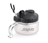 SAGUD Kit Limpiador de Botellas de Vidrio para aerógrafo, con estación de Soporte de Tarro de Cepillo de Aire