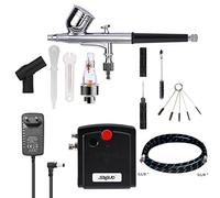 SAGUD Mini aerógrafo con compresor portátil por Gravedad Alimentado con aerógrafo de Doble acción para decoración de Tartas, Hobby, Manualidades, uñas