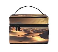 Sahara Desert - Neceser de viaje para cosméticos para hombres y mujeres, y adecuado para artículos de tocador cosméticos, Black, Talla única