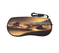 Sahara - Funda para gafas del desierto, funda suave portátil y funda para gafas de sol con cierre de cremallera, adecuada para hombres y mujeres.