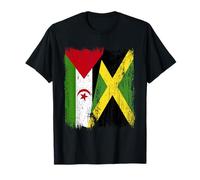 Sahara Occidental Jamaica Media Bandera Saharaui Jamaicana Heritage Camiseta