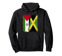 Sahara Occidental Jamaica Media Bandera Saharaui Jamaicana Heritage Sudadera con Capucha