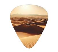 Sahara - Púas de guitarra del desierto, paquete de 12 con caja de almacenamiento, 3 grosores de 0,46/0,71/0,96 mm, púas ABS para guitarra, ukelele y bajo