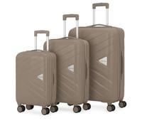 Saharashop PARIS-PP5013 - Maleta rígida de polipropileno (3 piezas, con cierre TSA, 4 ruedas, color negro, champán, azul ahumado), champán, S, M, L, Juego de 3 piezas