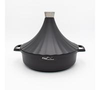 Saharashop Tajín Marroquí Morocco 28 cm Diámetro Negro Mate Aluminio Redondo Apto para Inducción y Horno