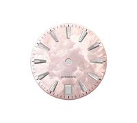 Saharuse 1 Unidad, 28,5mm, Esfera Sakura BGW9 C3 Lume Rosa, Fecha a Las 6 en Punto for Texto de Movimiento NH35 NH36(Pink,No Date)