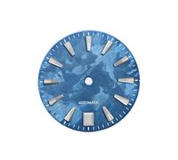 Saharuse 1 Unidad, 28,5mm, Esfera Sakura BGW9 C3 Lume Rosa, Fecha a Las 6 en Punto for Texto de Movimiento NH35 NH36(Blue New,6o Clock)
