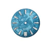 Saharuse 1 Unidad, 28,5mm, Esfera Sakura BGW9 C3 Lume Rosa, Fecha a Las 6 en Punto for Texto de Movimiento NH35 NH36(Lake Blue,6o Clock)