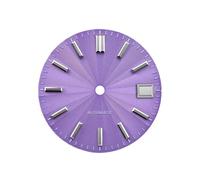 Saharuse Dial clásico de refracción Sunburst, 28,5mm, sin Lume, Piezas Reloj Movimiento NH35 NH36, Fecha a Las 3 en Punto/no, 1 ud(Light Purple,No Date no Logo)