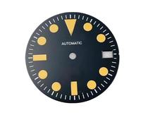 Saharuse Dial NH35 con Logotipo S de 28,5mm, Esfera Negra Vintage Adecuada for Movimientos NH35/NH36, Accesorio Luminoso Verde for Reloj, 1 ud(Black 2)