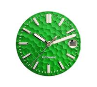 Saharuse Esfera de 28,5mm con patrón geométrico Dorado/Azul/Verde, Adecuada for Accesorios Reloj Movimiento automático NH35, 1 ud(14)