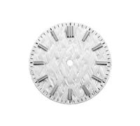 Saharuse Esfera de 28,5mm sin Fecha, Bosque Hielo, árbol Cubierto Escarcha Invierno for Movimiento NH35 NH36, Lume Azul/sin, 1 ud(White,Rose Index no lume)