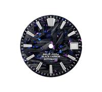 Saharuse Esfera de Fibra Carbono, 28,5mm, Textura Rota Azul y púrpura, sin índice Lume, Compatible con Accesorios Reloj Movimiento NH35 NH36, 1 ud(A-Blue Purple GS)