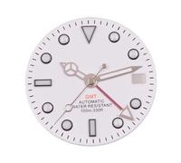 Saharuse Esfera de Reloj estéril Negra Blanca 29mm, manecillas GMT, Luminosas Verdes, Apto for Piezas Movimiento NH34 NH34A, 1 ud(C-1)