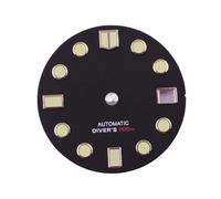 Saharuse Esfera del Reloj de 28,5 MM Compatible con Movimiento NH35 NH35A Ventana Calendario, Corona estéril a Las 3/3, 8 en Punto, 1 ud(Style-4)