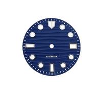 Saharuse Lume Azul con Textura de Onda Esfera 28,5mm for Accesorios Reloj Movimiento NH35 NH36, 1 ud(Dark Blue)