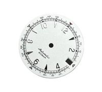 Saharuse Reloj con Esfera de 28,5mm, Blanco, Negro, Azul, Verde, Abertura for Fecha Luminosa, Apto for Movimiento automático NH35 /NH36/4R/7S, 1 ud(White Silvery)