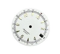 Saharuse Reloj con Esfera de 28,5mm, Blanco, Negro, Azul, Verde, Abertura for Fecha Luminosa, Apto for Movimiento automático NH35 /NH36/4R/7S, 1 ud(White Gold)