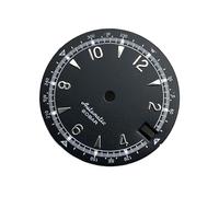 Saharuse Reloj con Esfera de 28,5mm, Blanco, Negro, Azul, Verde, Abertura for Fecha Luminosa, Apto for Movimiento automático NH35 /NH36/4R/7S, 1 ud(Black Silvery)