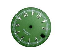 Saharuse Reloj con Esfera de 28,5mm, Blanco, Negro, Azul, Verde, Abertura for Fecha Luminosa, Apto for Movimiento automático NH35 /NH36/4R/7S, 1 ud(Green Silvery)