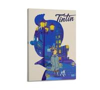 SAHDU I REWNRN Tintin Posters - Póster decorativo para pared, lienzo vintage para sala de estar, dormitorio, 20 x 30 cm, estilo marco