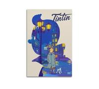 SAHDU I REWNRN Tintin Posters - Póster decorativo para pared, lienzo vintage para sala de estar, dormitorio, 40 x 60 cm, estilo sin marco