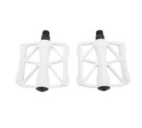 Sahgsa 1 par de pedales antideslizantes de doble cara para bicicleta, aleación de aluminio hueca ligera para bicicleta de montaña y carretera (blanco)
