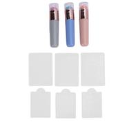 Sahgsa Brocha de silicona portátil para manicura Ombre - Aplicador de polvo de uñas cromado y placas de sello para uso profesional en salón de uñas