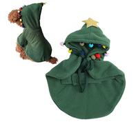 Sahgsa Capa de Navidad para gatos, cálida capa de Navidad para cachorros con estrella y pompones para mascotas pequeñas y medianas, forro polar suave y cómodo, diseño festivo para actividades en