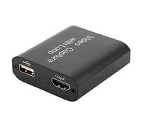 Sahgsa Captura de Video HD Live USB a para Adquisición y Grabación de Enseñanza de Alta Definición, Tarjeta de Captura de Video 4K Negra de Plástico ABS para Componentes de Computadora