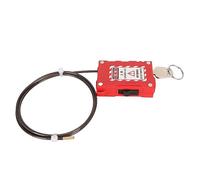 Sahgsa Cerradura de Cable Ajustable a Prueba de Herrumbre para Mantenimiento de Equipos Industriales Candado Resistente Rojo para la Industria Química