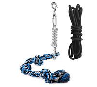 Sahgsa Cuerda de Juguete para Perros, Juguete de Tira y afloja de Juguete al Aire Libre Poste de Primavera Colgando Ejercicio Cuerda Masticar Juguete con una Cuerda