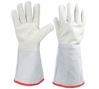 Sahgsa Guantes de protección criogénicos para nitrógeno líquido, hielo seco, almacenamiento en frío de 15,7 a 40 cm de largo, brazo medio, para GNL