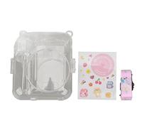 Sahgsa Juego de fundas transparentes para cámara instantánea con correa para el hombro y pegatina, protector de cámara rígido duradero para 1nstax 12, Rosa., Casual