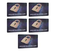 Sahgsa Juego de tarjetas de bloqueo NFC de diseño delgado de PVC para protección de cartera contra robo electrónico, paquete de 5