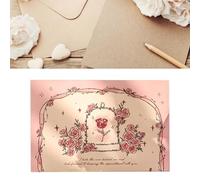 Sahgsa Letters From the Rose - Juego de sobres de papel de carta y tarjetas multiusos, diseño innovador y exquisito de flores