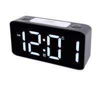 Sahgsa Reloj Despertador Extra Ruidoso con Agitador de Cama, Brillo Ajustable, Pantalla LED Grande para Personas Que Duermen Mucho, Adecuado para el Hogar o de Viaje
