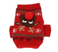 Sahgsa Suéteres Navideños para Perros Tejido Cálido y Encantador para Perros Pequeños Medianos Navidad 1 Unidad (Roja)