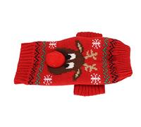 Sahgsa Suéteres Navideños para Perros Tejido Cálido y Encantador para Perros Pequeños Medianos Navidad 1 Unidad (Roja)
