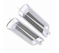 Sahgsa Universal Chrome Silver Car Side Air Flow Intake Grille Vent Net Hole Cover 2 Piezas Adhesivo Decorativo Adhesivo Elegante para la Mayoría de los Autos 8.7 "ABS (Plata galvanizada)