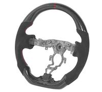 Sahgsa Volante de Fondo Plano de Fibra de Carbono con Costuras Rojas para 370z 2009-2020 Upgrade Racing Deluxe Look para Todos los Vehículos