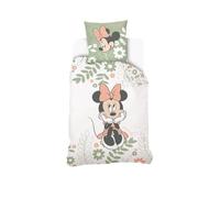 SAHINLER créateur d'univers Disney - Funda nórdica Minnie 140 x 200 cm + 1 funda de almohada de 63 x 63 cm, 100% algodón, color verde