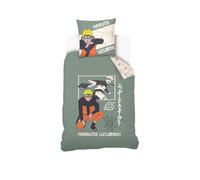 SAHINLER créateur d'univers Naruto - Funda nórdica Naruto Uzumaki 140 x 200 cm + 1 funda de almohada 63 x 63 cm - 100% algodón - verde
