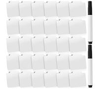 Sahkgye Juego de 32 etiquetas para cesta, pinzas de cocina, soporte para etiquetas de cocina, contenedor de PVC extraíble para cesta, caja organizadora, color blanco