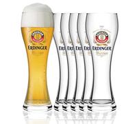 Sahm Erdinger - Juego de 6 vasos de cerveza de trigo, 500 ml | Diseño original de cervecería, para trigo levadura, apto para lavavajillas